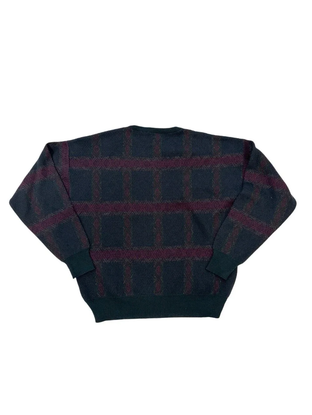 Club Room Merino Wool Sweater Men’s L Made in Italy Vintage Geometric Knit